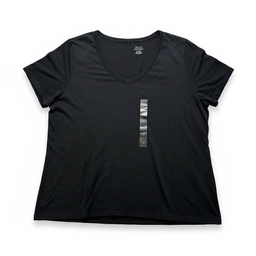Banana Republic XXL Black Malibu Tee Womens V-Neck T-Shirt Casual Cozy